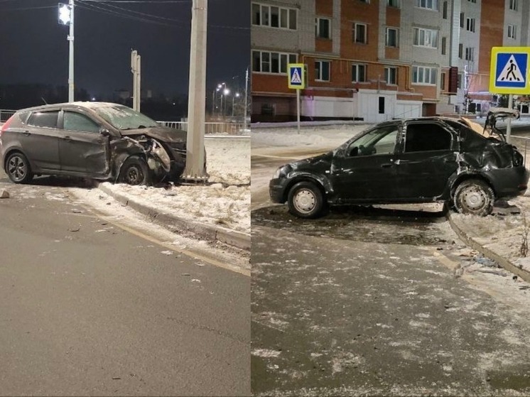 Три автомобиля столкнулись на кольце в Вологде