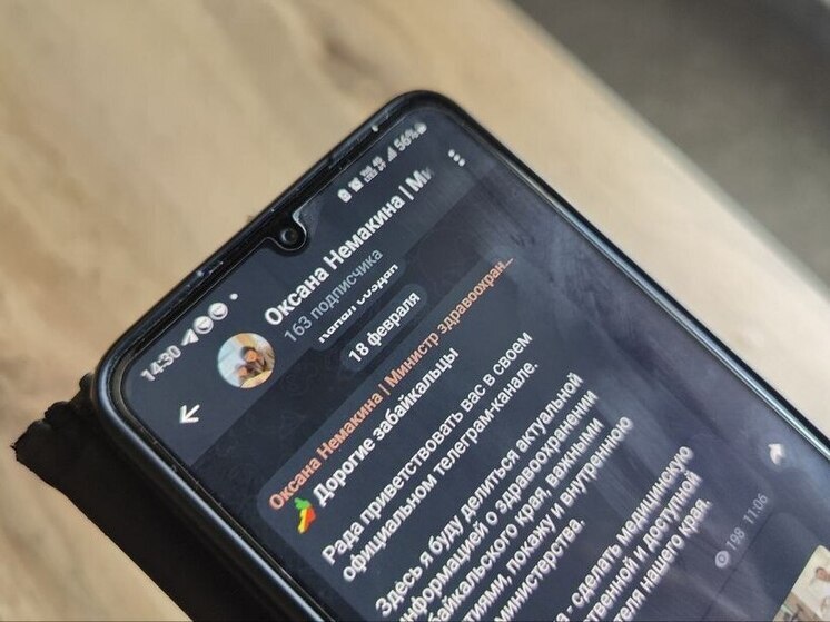 Министр здравоохранения Забайкалья завела личный Telegram-канал