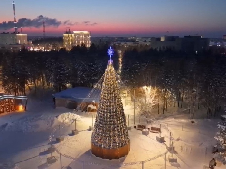 Новогодние елки и городки начали разбирать в Ноябрьске