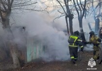 Сотрудники МЧС России по Приморскому краю оперативно справились с пожаром в хозяйственной постройке в городе Артеме