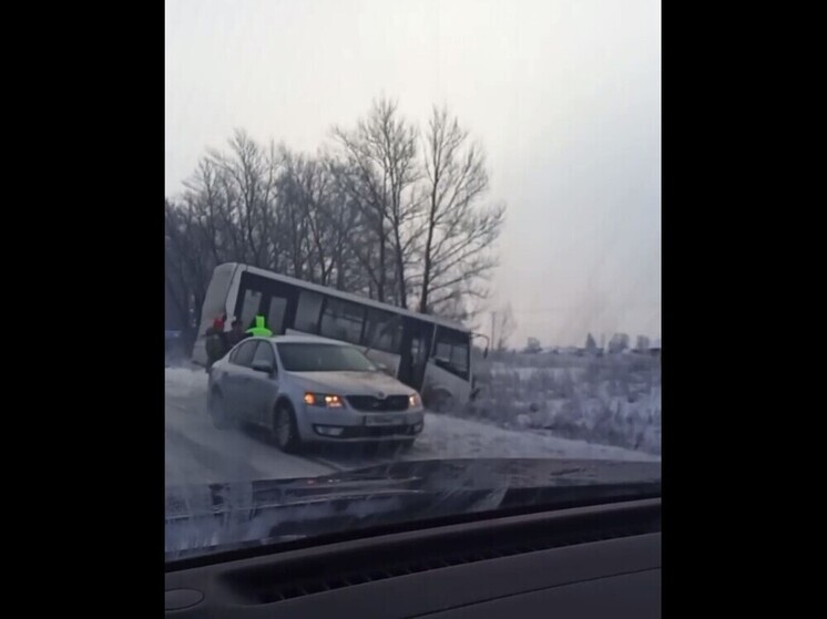 В Тульской области пассажирский автобус улетел в кювет под Ясногорском