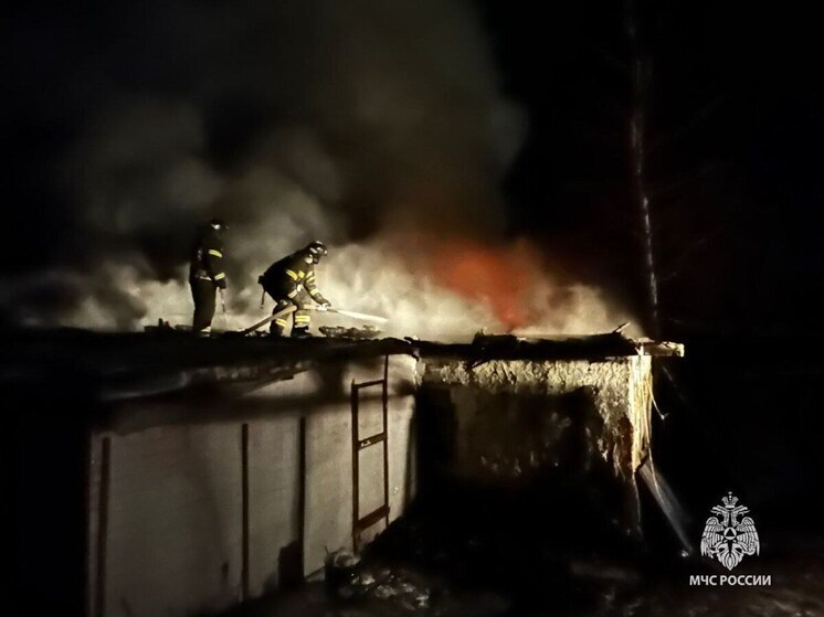 Шесть пожарных тушили частный жилой дом в Воловском районе