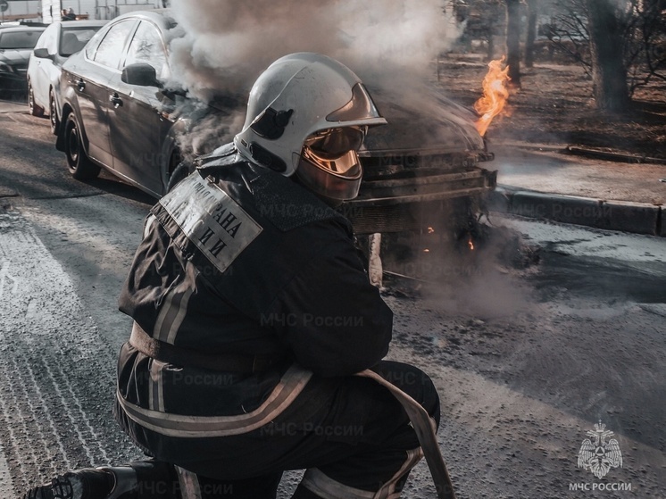 Автомобиль сгорел в Иванове 22 февраля