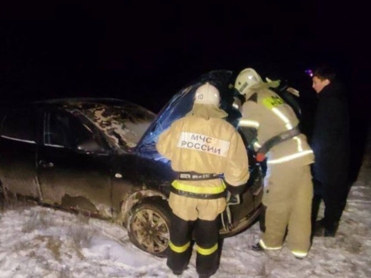 Спасатели Калмыкии помогли водителю вытащить автомобиль из кювета