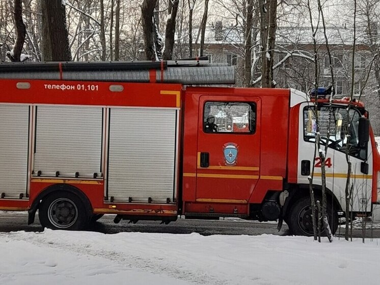 Een badhuis brandde af in de wijk Kovdor