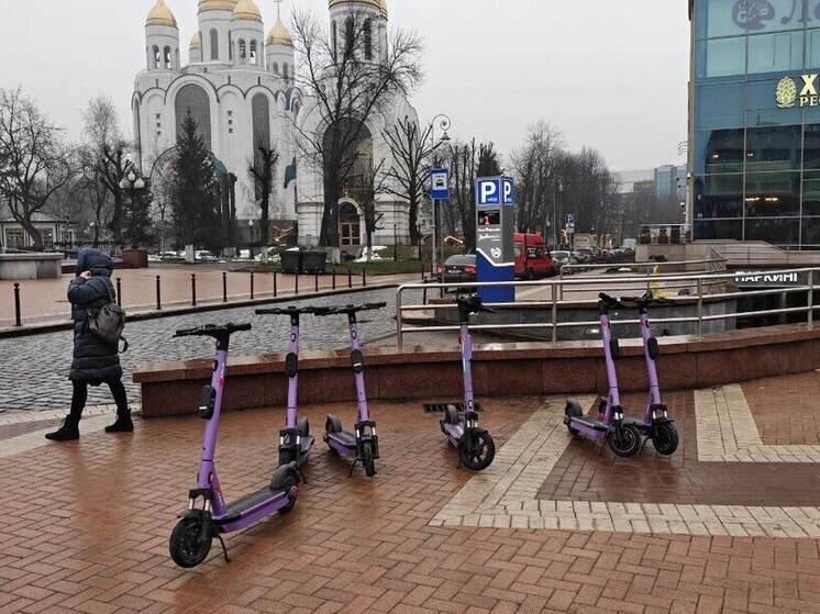 Предвестники весны – электросамокаты появились в центре Калининграда несмотря на сугробы