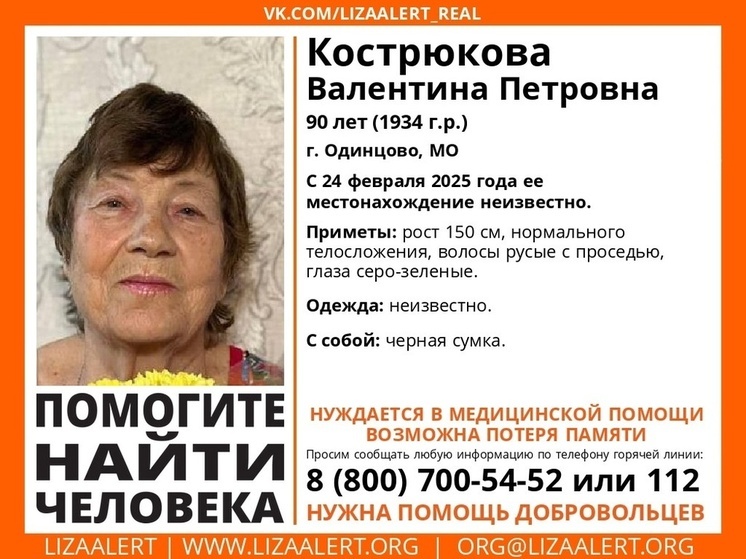 В Калужской области ищут 90-летнюю женщину из Одинцово