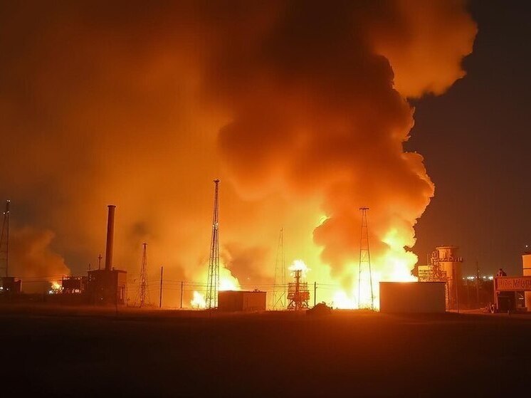 Силы МЧС ведут ликвидацию возгорания на нефтеперерабатывающем заводе в Уфе