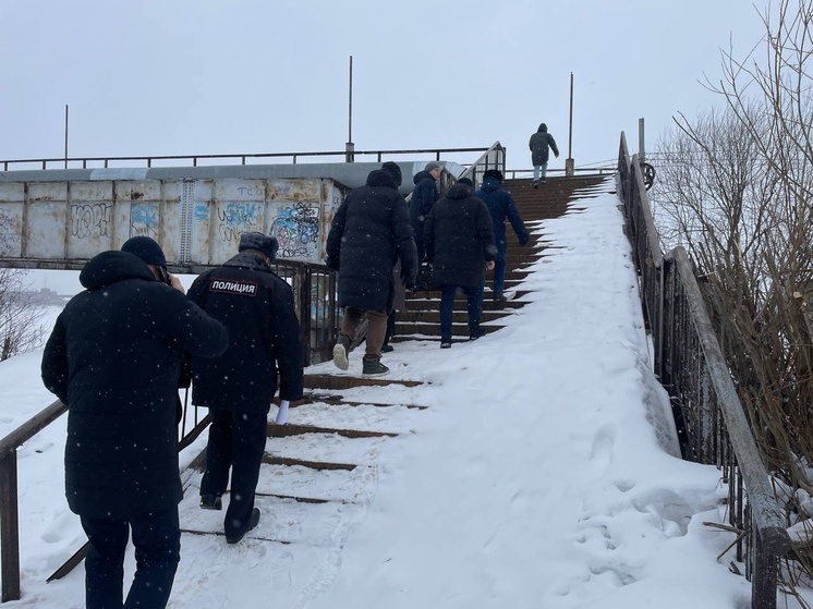 Состояние пешеходного перехода через реку Кузнечиху в Северном округе вызывает обеспокоенность у горожан