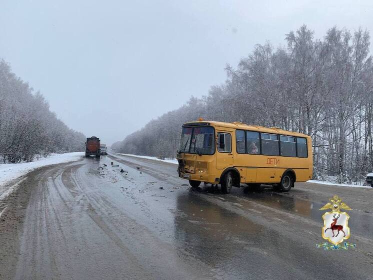 Автобус с детьми столкнулся с бензовозом в Нижегородской области