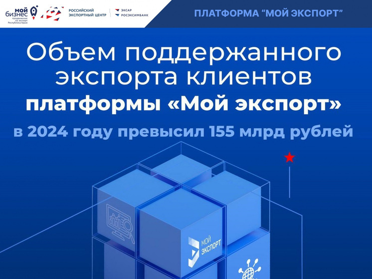 Платформа «Мой экспорт» в 2024 году оказала поддержку экспортерам на 155 млрд рублей