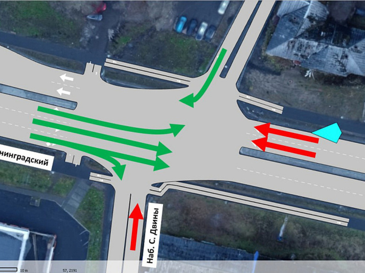 С 6 марта на оживленном перекрестке Архангельска заработают новые фазы светофоров