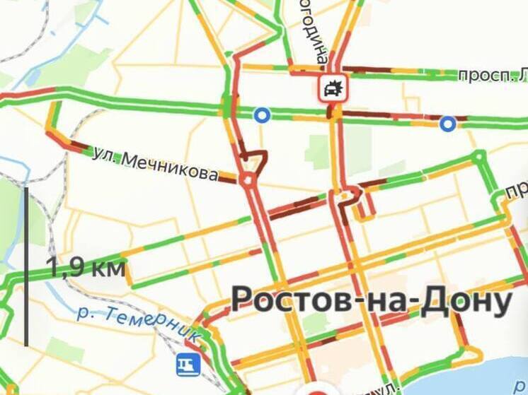 В преддверии праздника в Ростове наблюдаются крупные заторы на центральных улицах