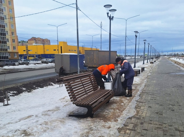 В Йошкар-Оле убирают зимний мусор и подрезают деревья