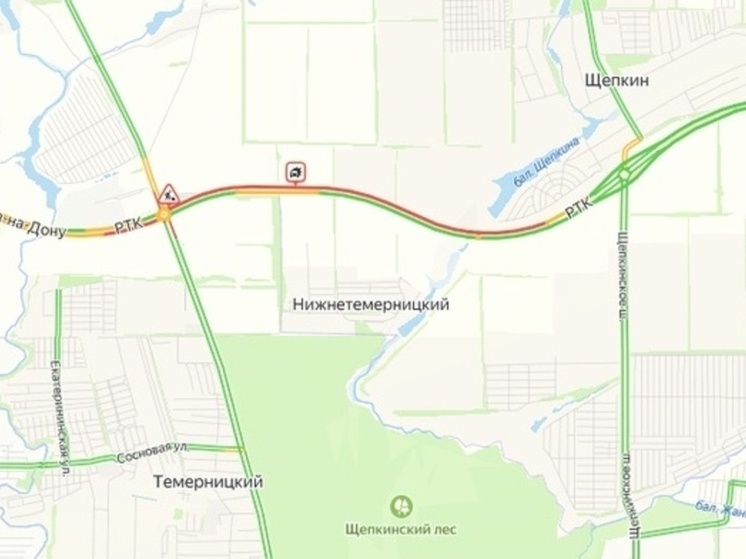 ДТП и дорожные работы спровоцировали пробку на Северном обходе Ростова