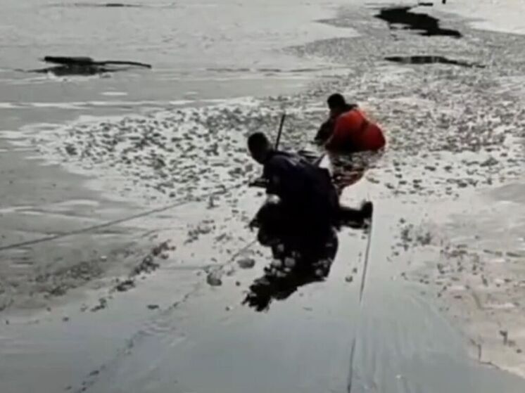 Спасатели помогли рыбаку, который угодил под лед на Москве-реке
