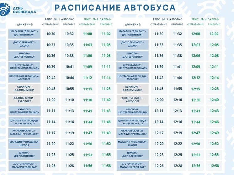 Автобус бесплатно отвезет гостей на День оленевода в Ханты-Мужи