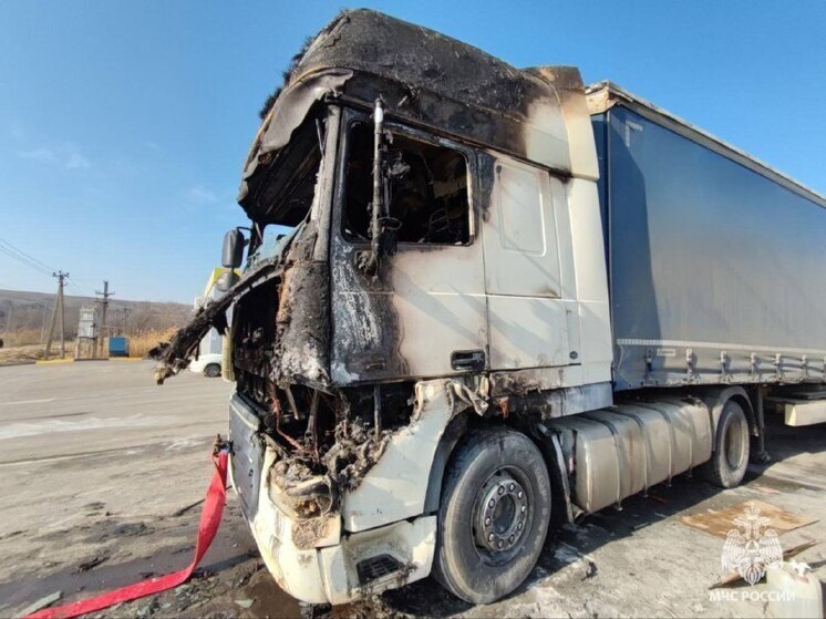 На юге Волгограда ночью загорелась фура