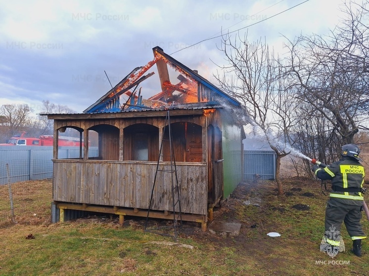 Огненная стихия уничтожила баню в орловской деревне Котово