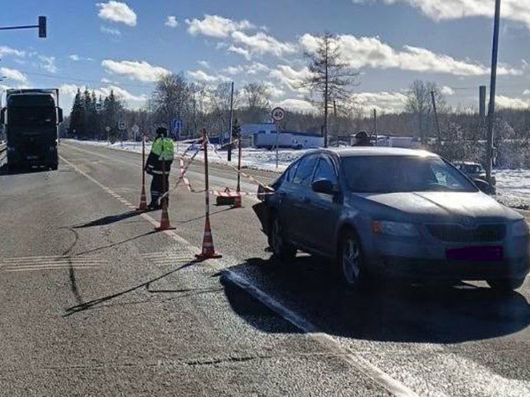 В Новгородском округе КамАЗ отправил в больницу двух пассажирок «Шкоды»