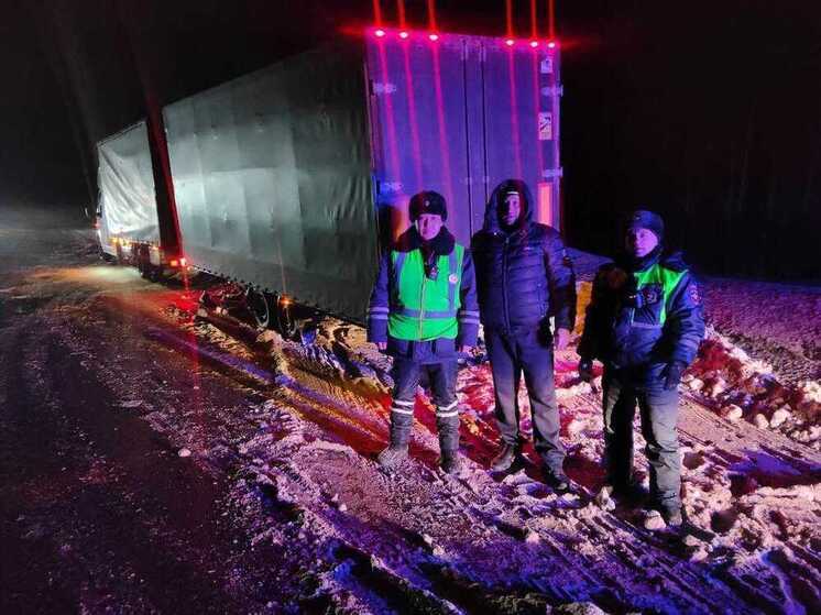Госавтоинспекторы из Югры помогли застрявшему в снегу водителю