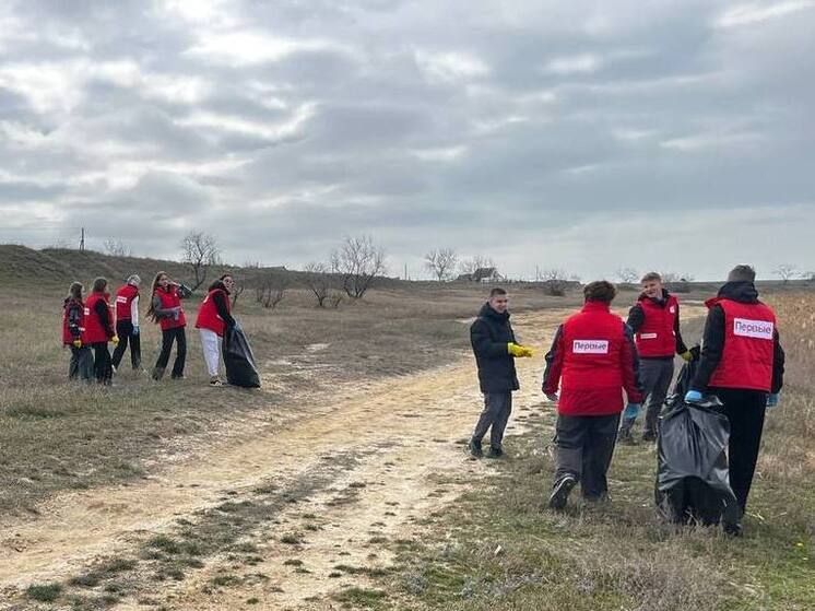 На Арабатской стрелке прошел субботник