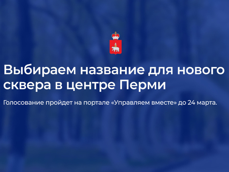 Заканчивается голосование за название нового сквера в центре Перми