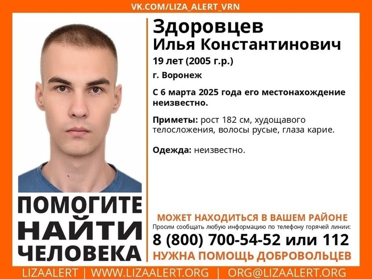 Липчан попросили помочь в поисках пропавшего парня