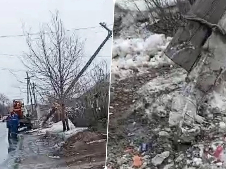 В Новосибирске машина снесла опору ЛЭП, оставив частный сектор без света