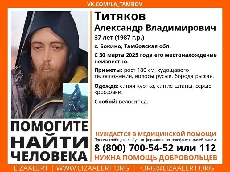 Тамбовские волонтеры вновь просят о помощи в поисках пропавшего Александра Титякова