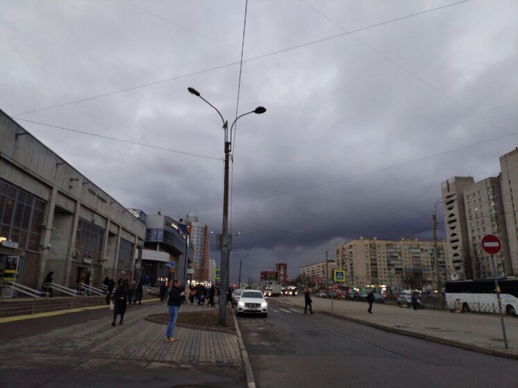 На севере Петербурга прошел апрельский снег