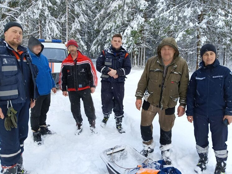 Спасатели нашли заблудившегося, который в заснеженном лесу провел всю ночь