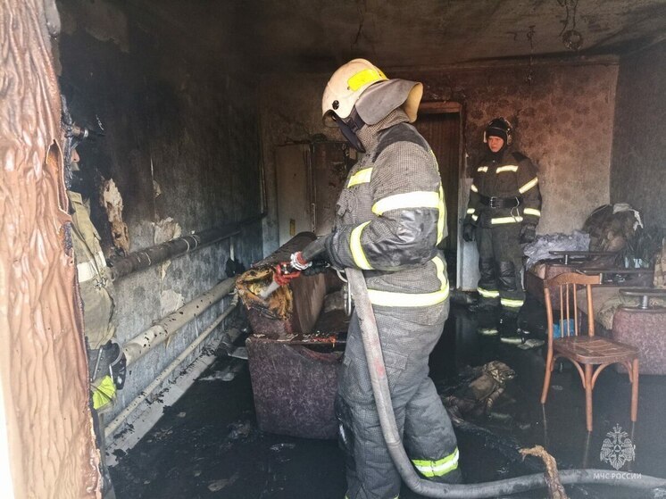 При пожаре в Камне-на-Оби мужчина получил травмы