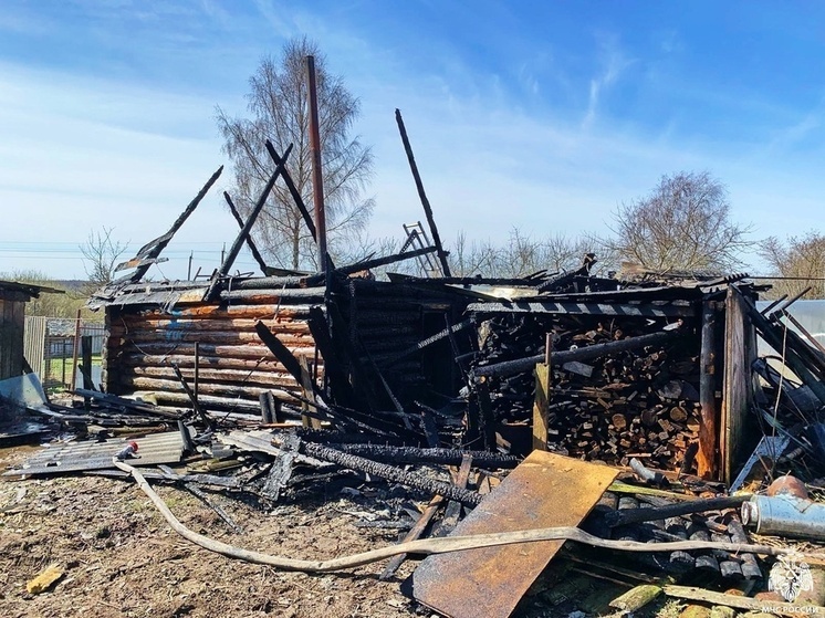 В Дорогобуже сгорела баня на частном подворье