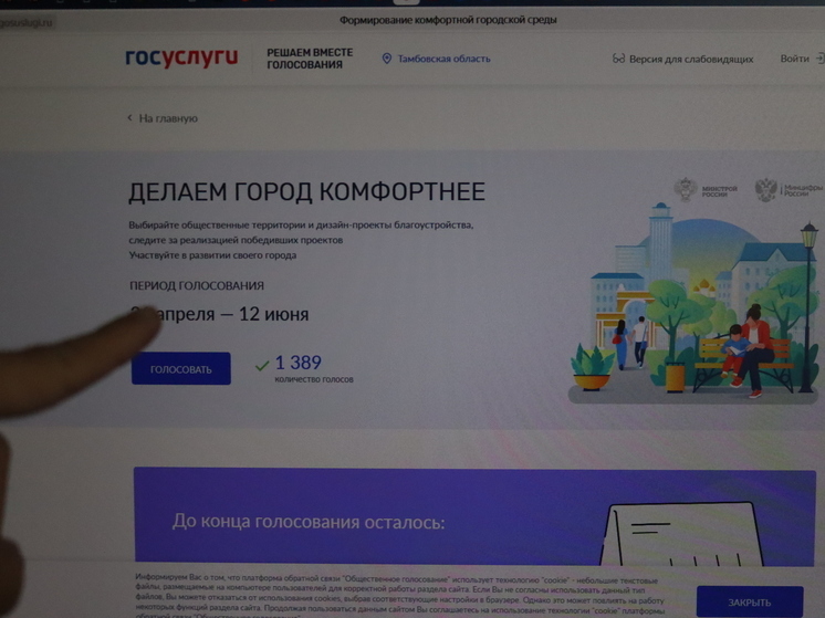 В Тамбовской области стартовало голосование за объекты благоустройства
