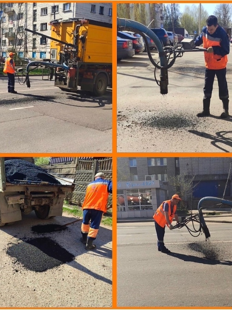 В Смоленске продолжается ямочный ремонт улиц