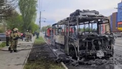 В Симферополе сгорел рейсовый автобус