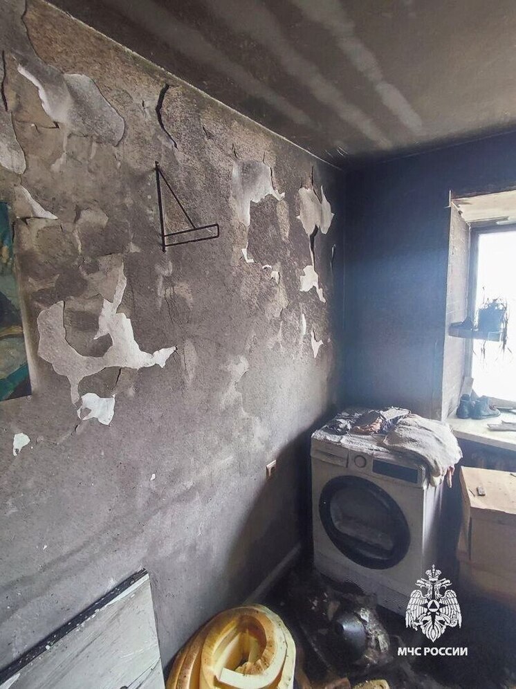 В томской квартире вовремя пожара пострадала стиральная машинка и 79-летняя хозяйка