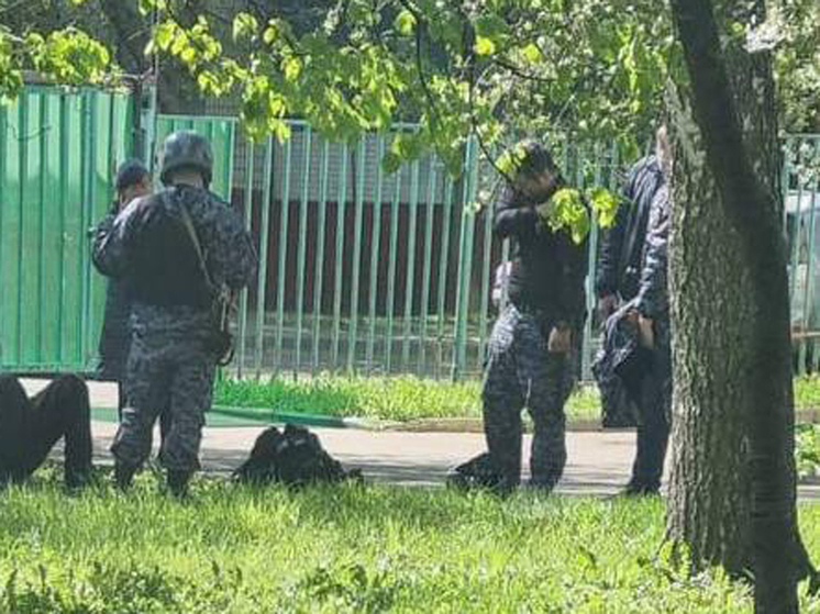 Странный посетитель, вооруженный палками, подрался с охранниками в московской школе