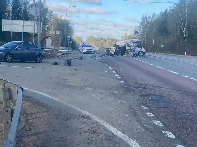 На трассе М-1 под Вязьмой фура собрала на светофоре «паровоз» из двух машин