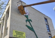 Сегодня в посёлке Энергетик завершился монтаж новой неоновой подсветки легендарной красной гвоздики, украшающей здание местного почтового отделения
