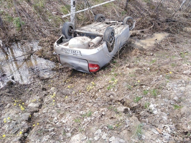 В Омской области в аварии с опрокидыванием легковушки погиб человек