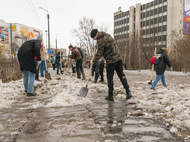 В Мурманске прошел первый в этом году большой общегородской субботник