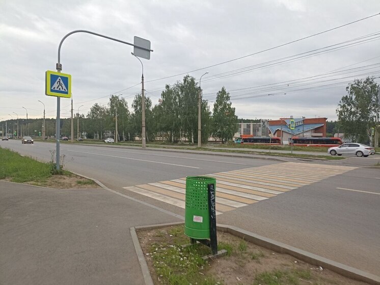 В Черняховске обустроили новый проекционный пешеходный переход