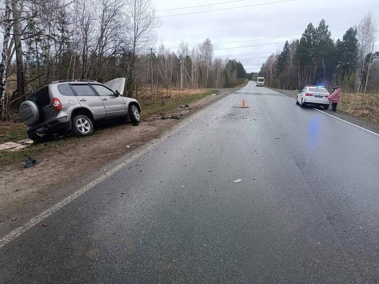 На трассе в Томской области столкнулись легковушка и автобус