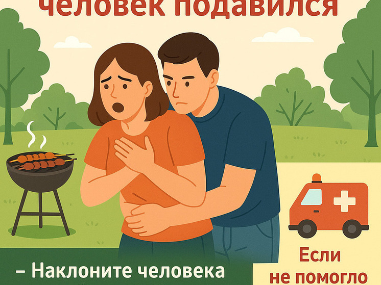 Сезон шашлыков и пикников: как действовать, если человек подавился