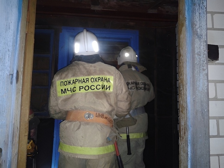 В Хохольском районе Воронежской области потушили пожар в здании на улице Мира