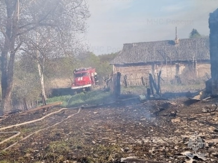 В Козельском районе сгорел жилой дом
