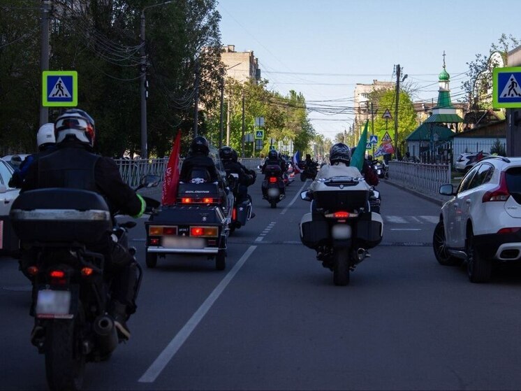 Мелитополь встретил участников мотоклуба «Ночные волки» в рамках мотопробега «Дороги Победы»
