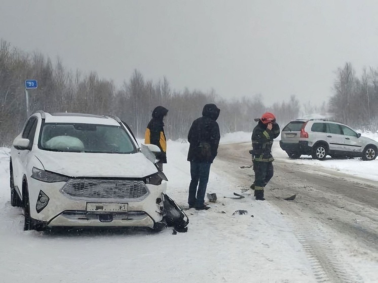 Около поселка Мишуково произошло столкновение двух автомобилей
